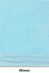 Blue body warli design chanderi saree
