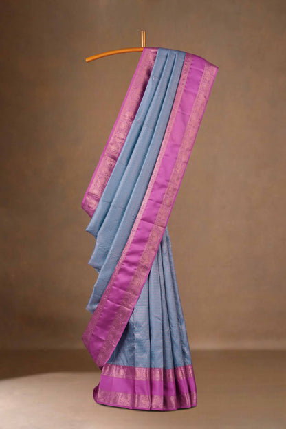 Blue bridal pattu silk saree