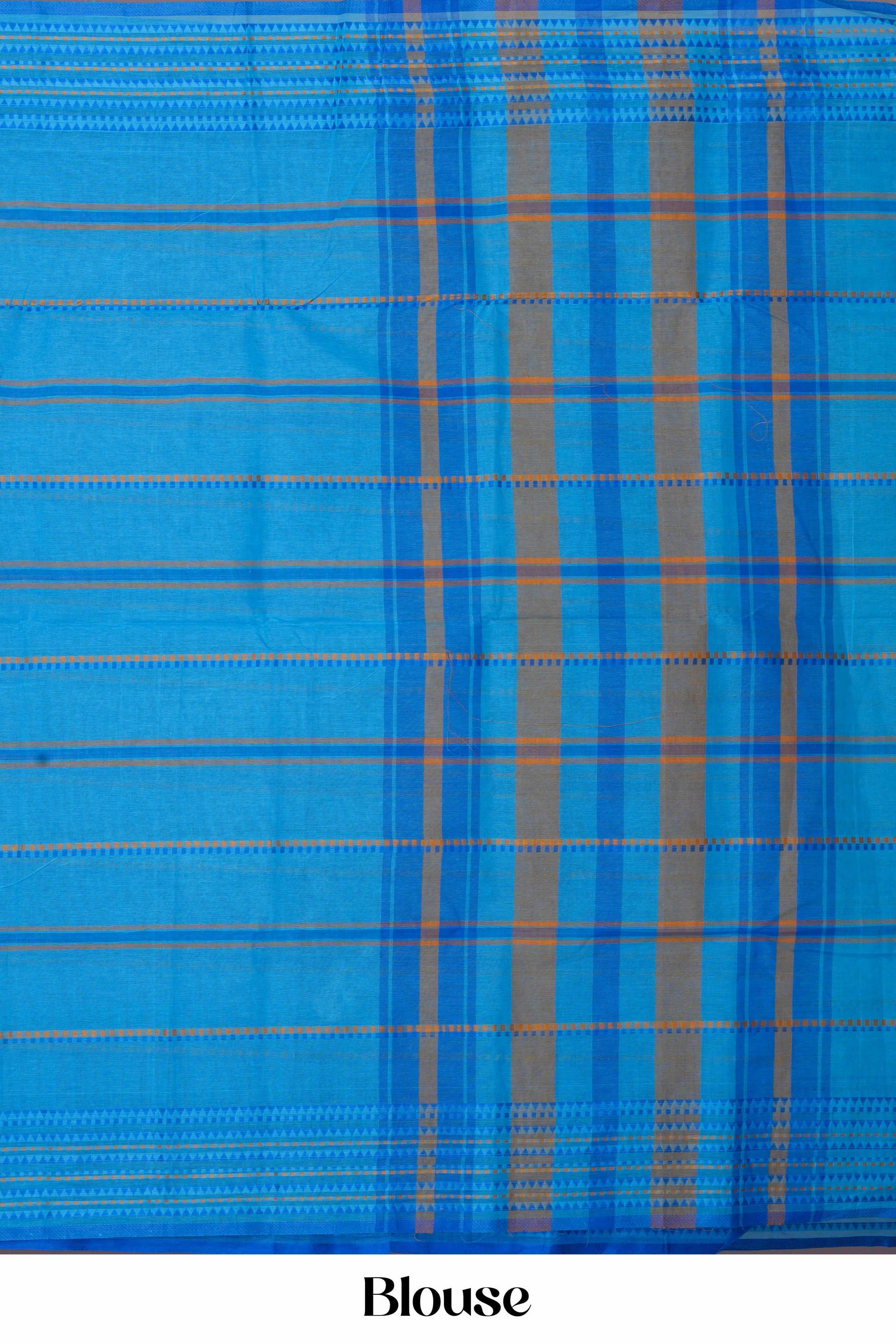 Blue casual Chirala cotton saree with border detail