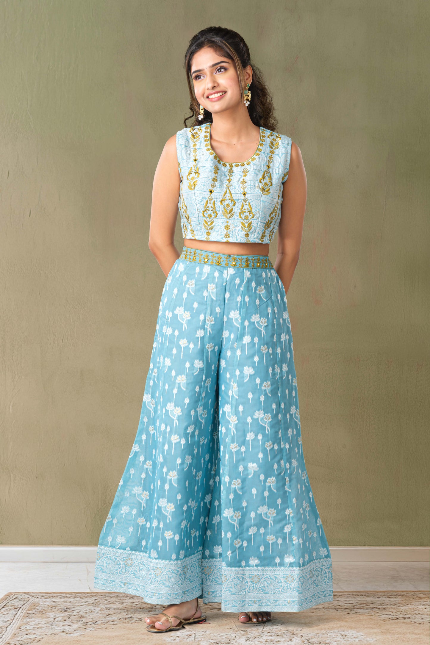Blue casual festive suit