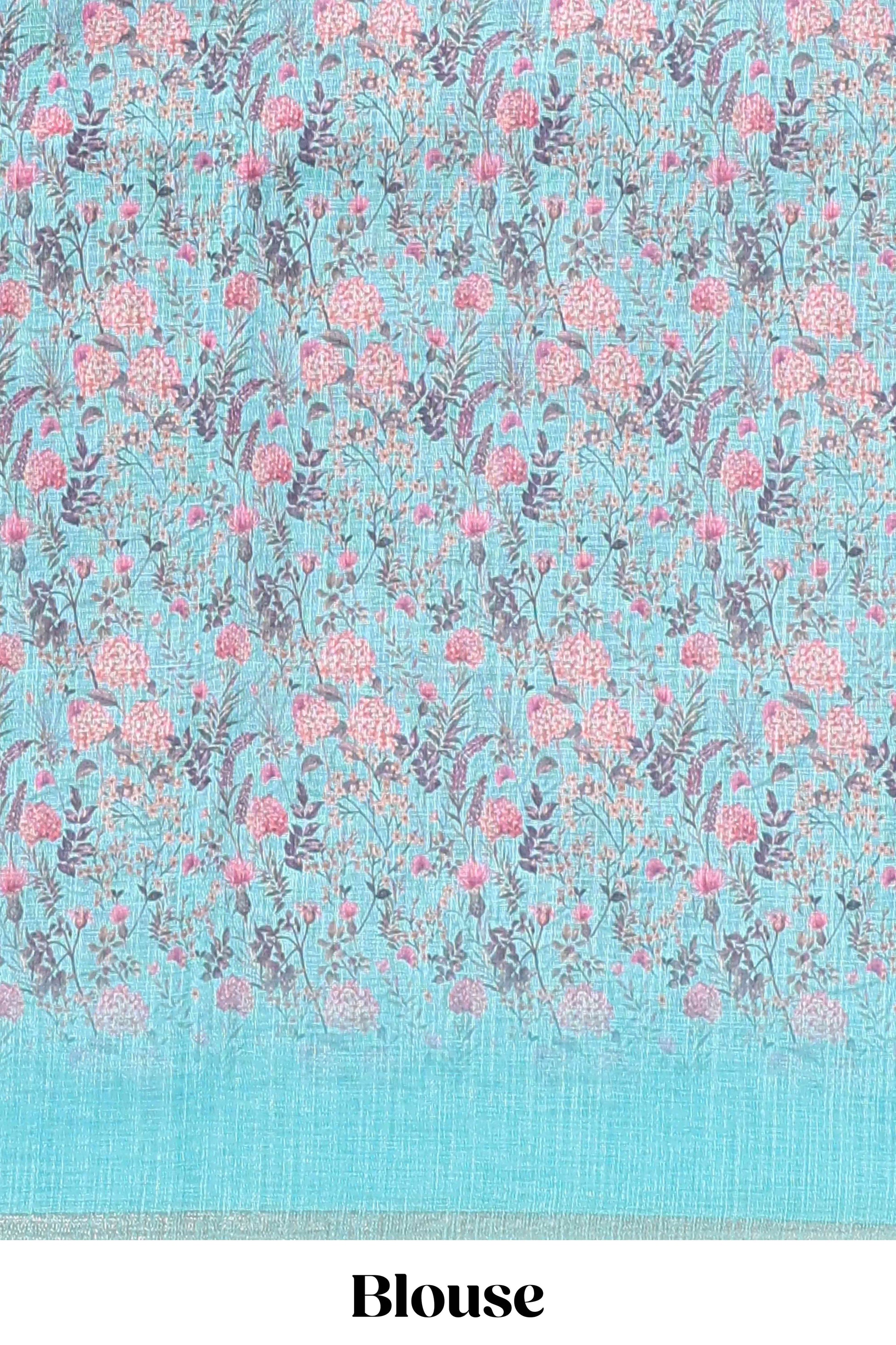  Blue casual linen saress