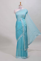 Blue chamki designer saree