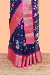 Blue chiffon georgette lightweight saree