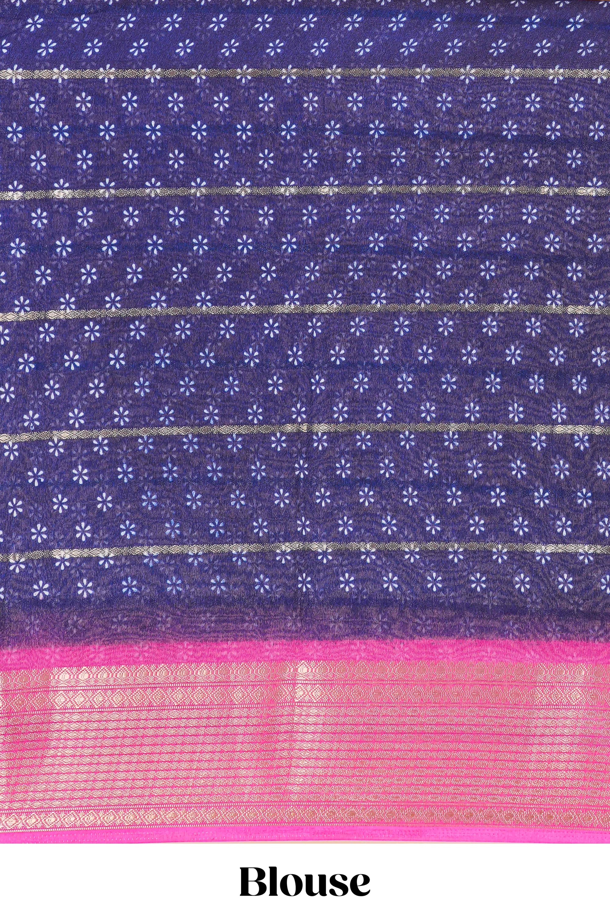 Blue chiffon georgette party wear saree