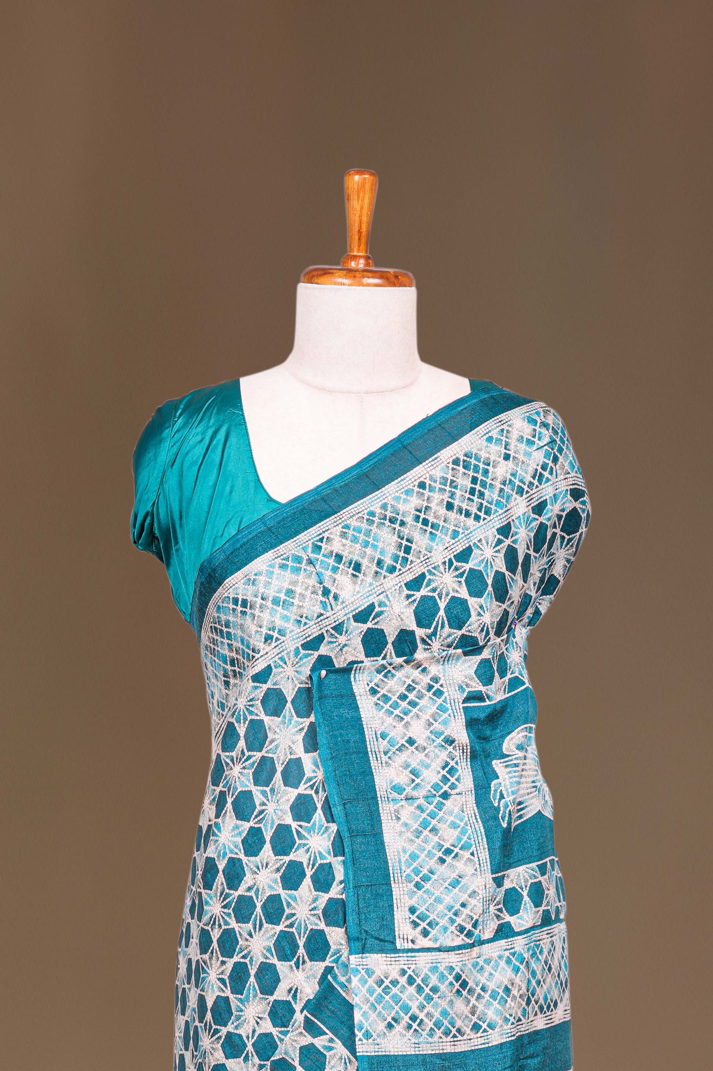 Blue classic linen saree