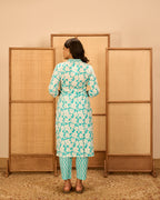 Blue cotton elegant ethnic wear