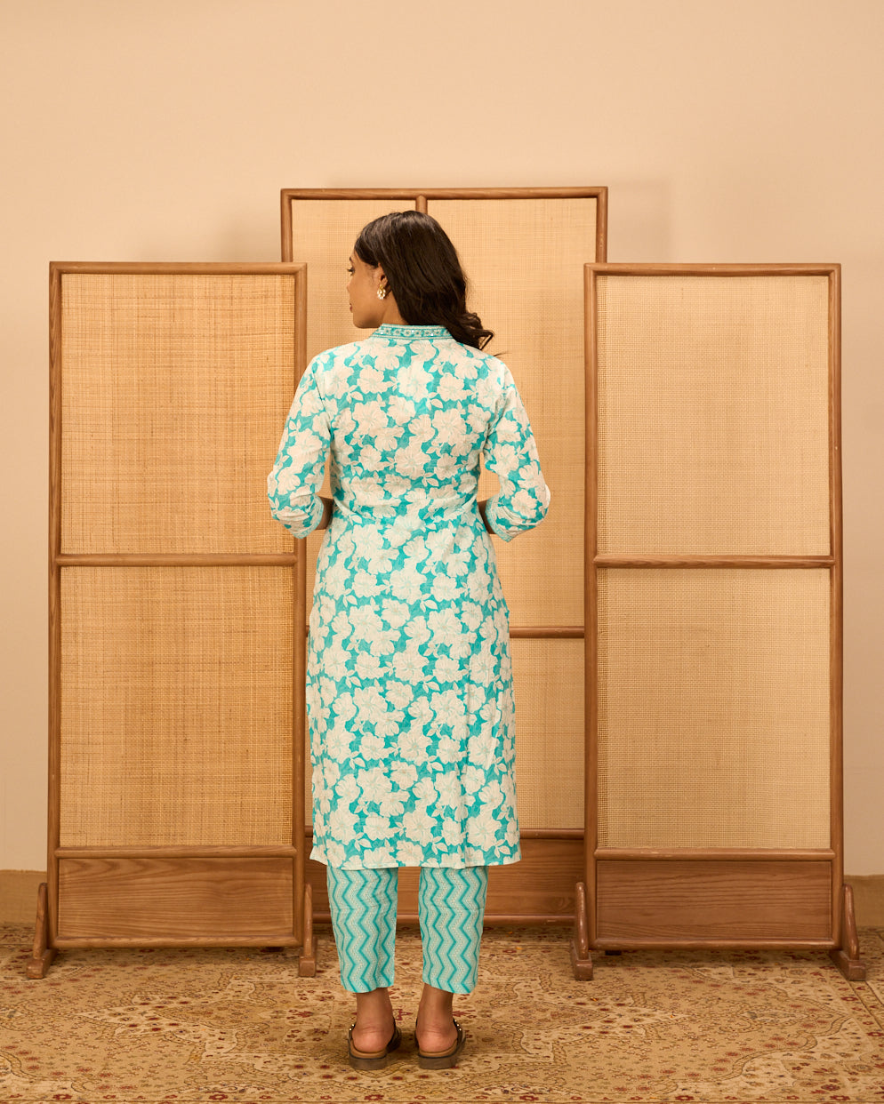 Blue cotton elegant ethnic wear