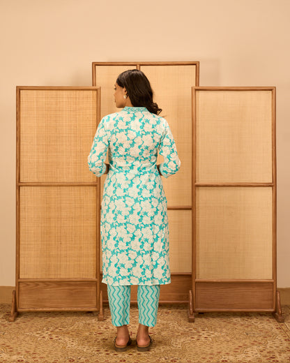 Blue cotton elegant ethnic wear