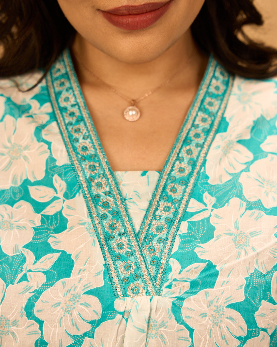 Blue cotton festive outfit