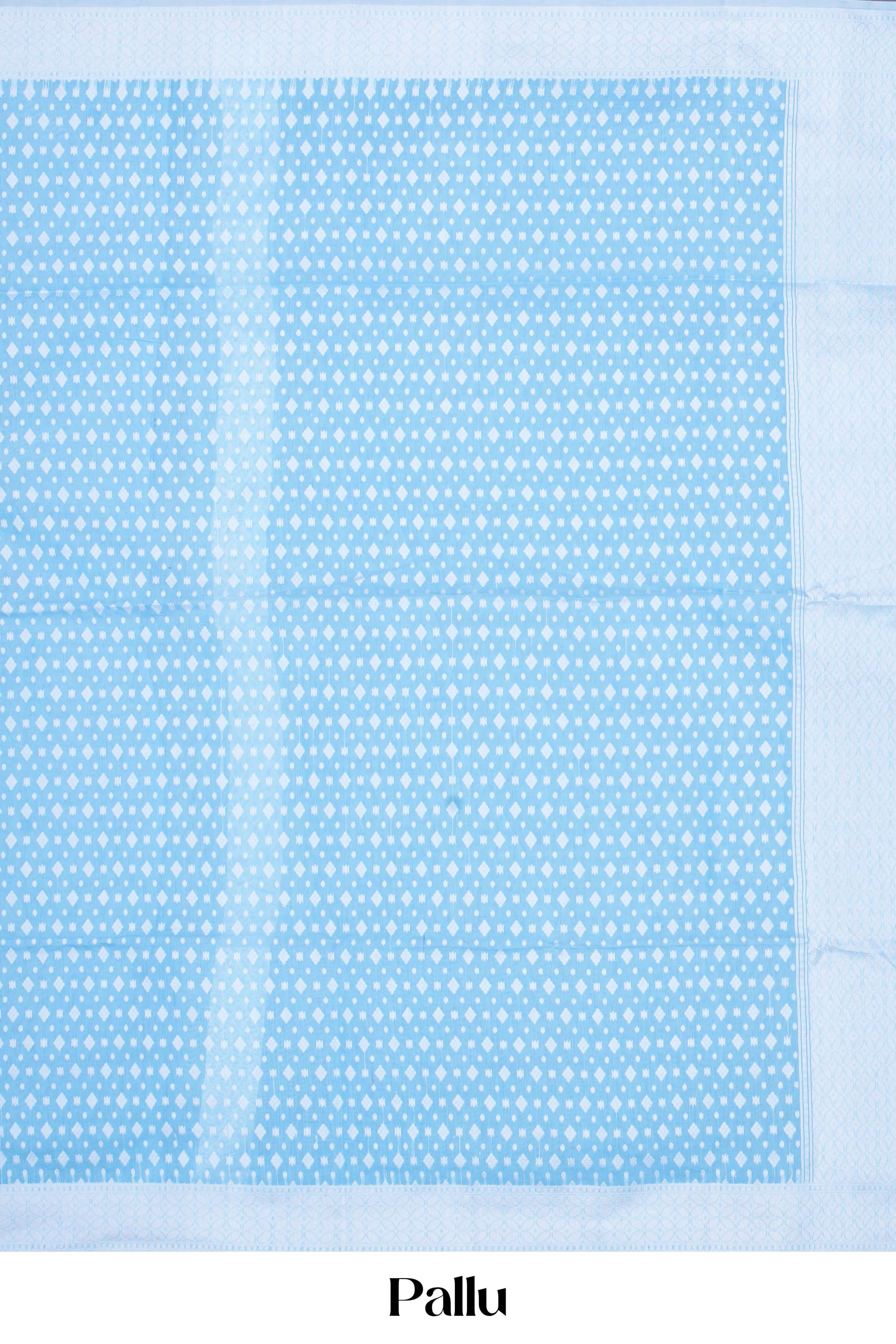 Blue cotton saree Chirala style butta motif