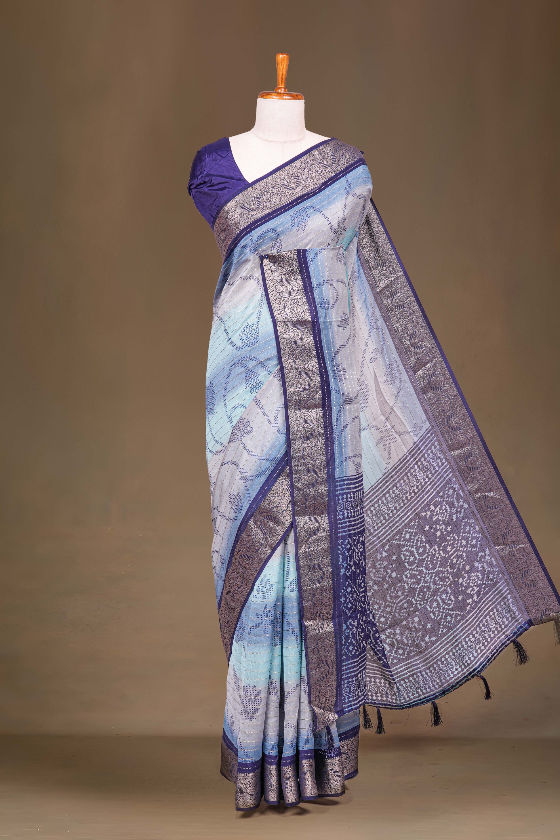 Blue designer drape
