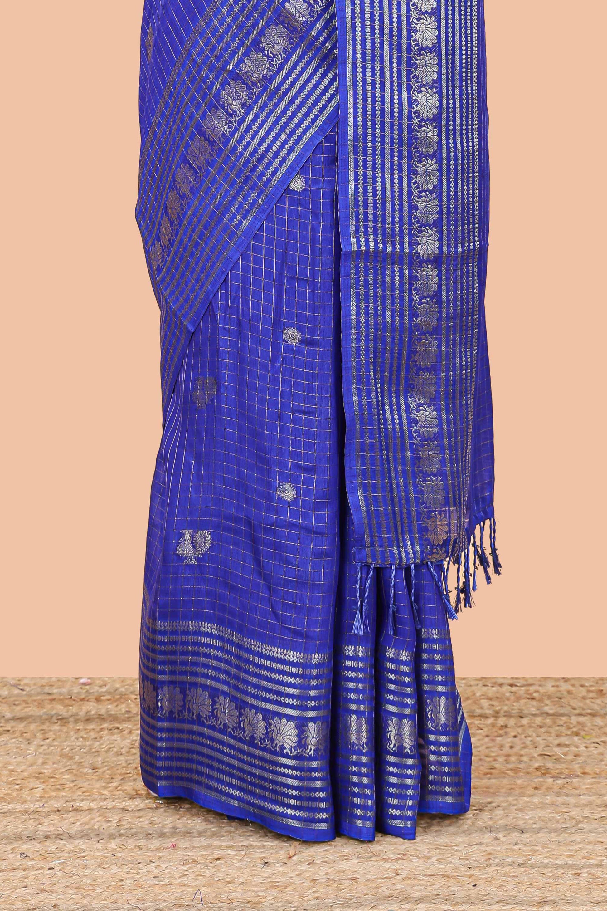 Blue dola festive saree