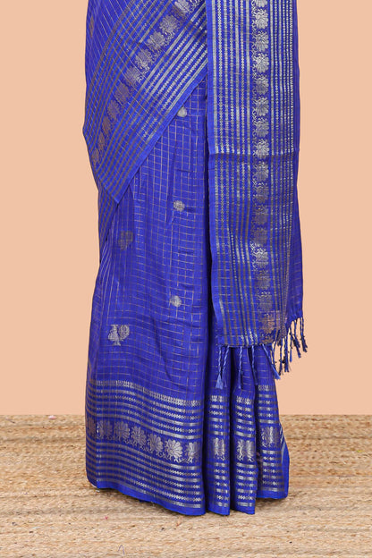 Blue dola festive saree