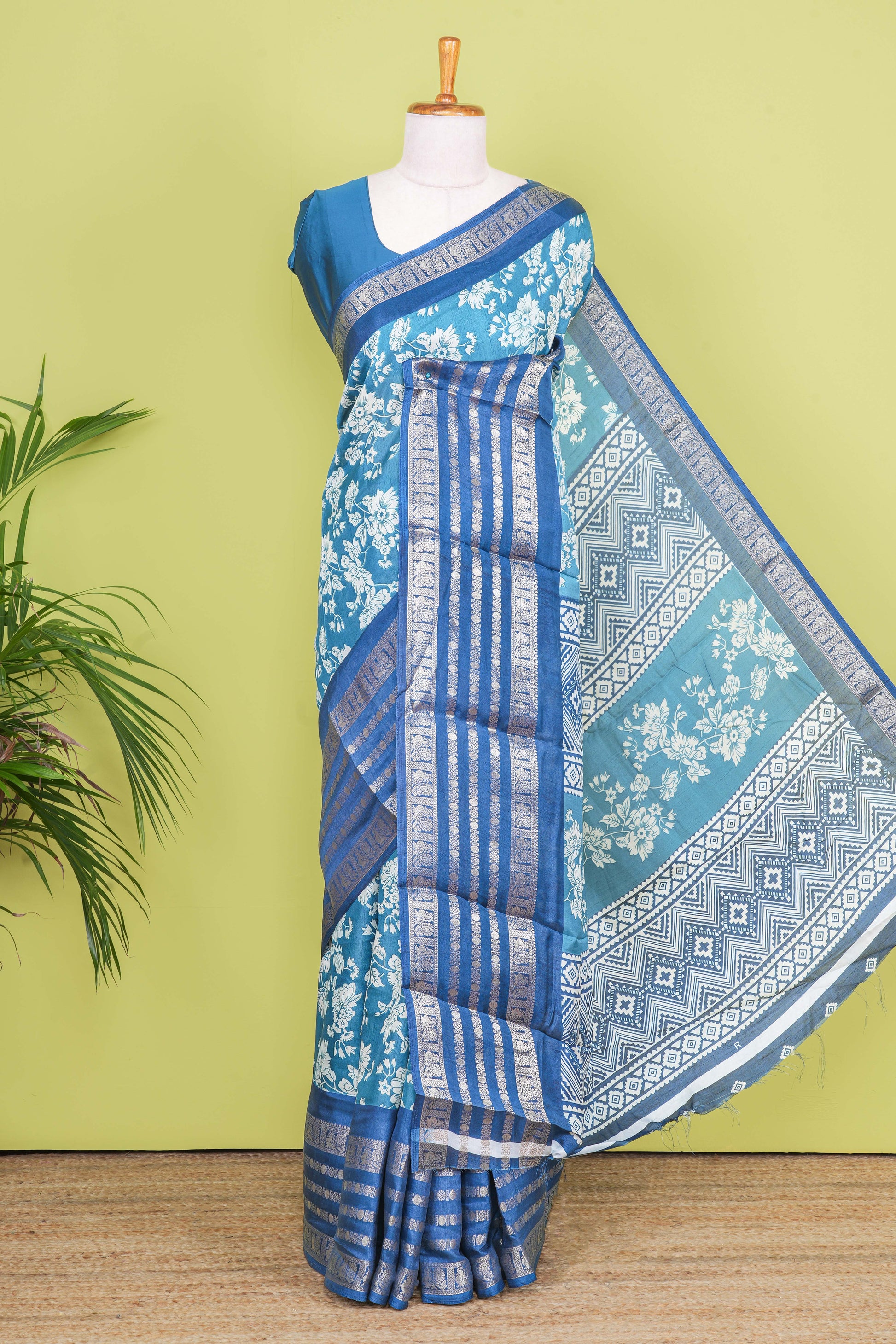 Blue dola silk texture