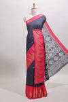 Blue dola silk zari butta saree