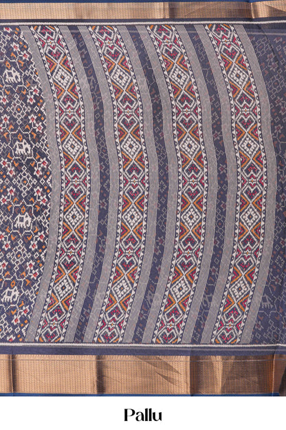 Blue dupion silk wedding saree
