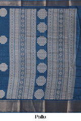 Blue dupion silk wedding sarees
