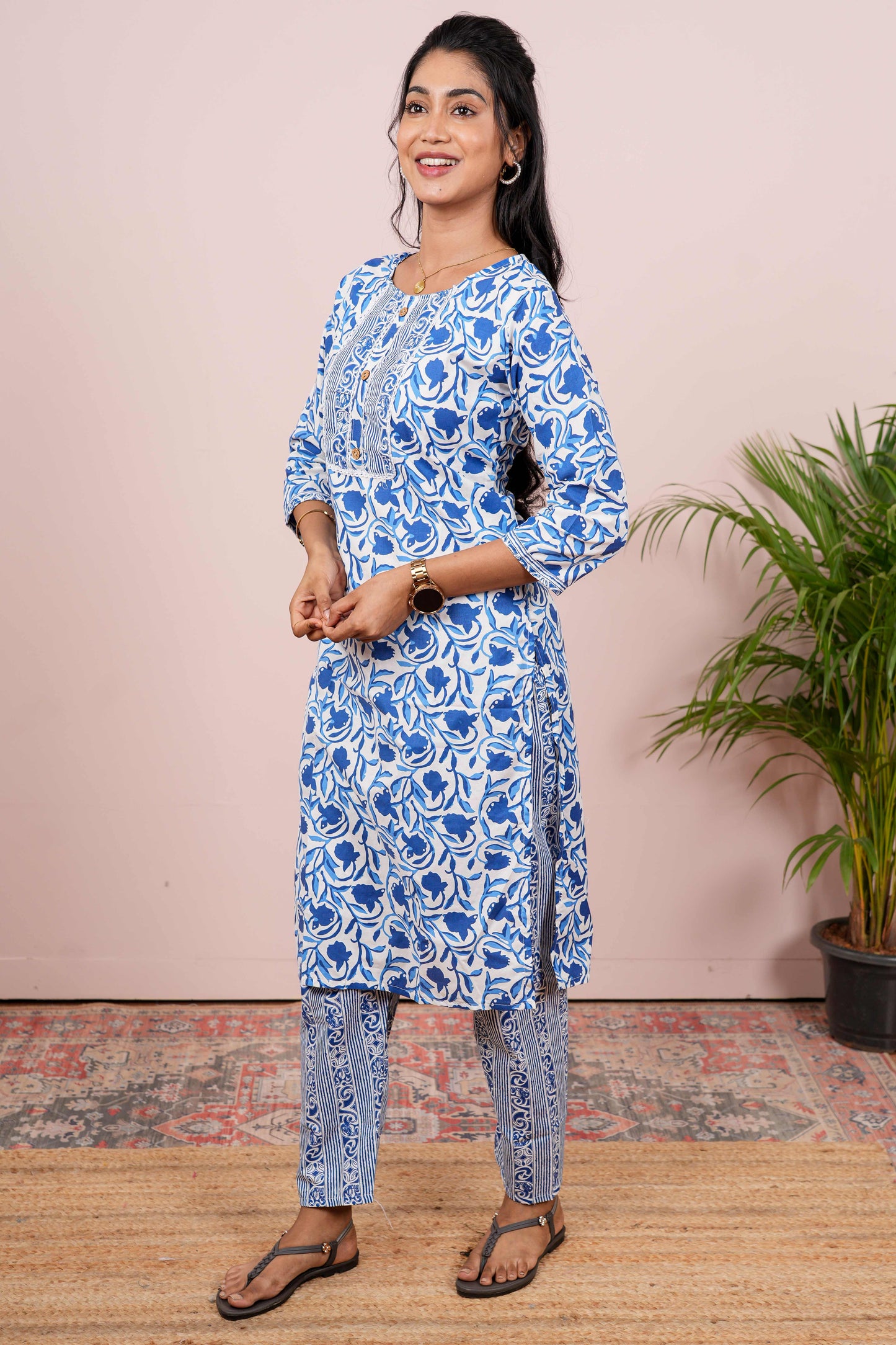 Blue elegant festive wear