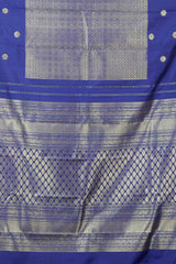 Blue fancy border silk saree