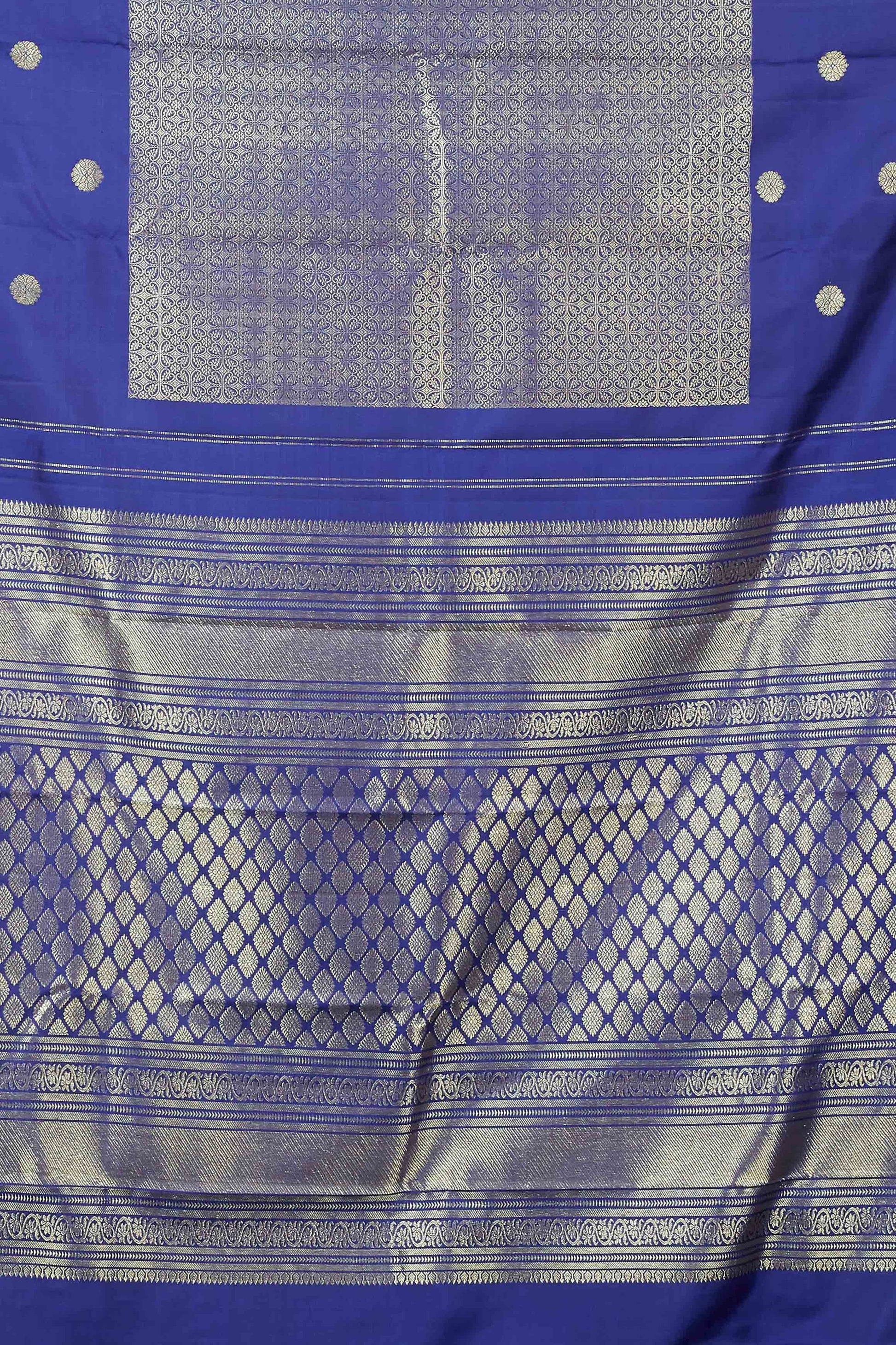 Blue fancy border silk saree