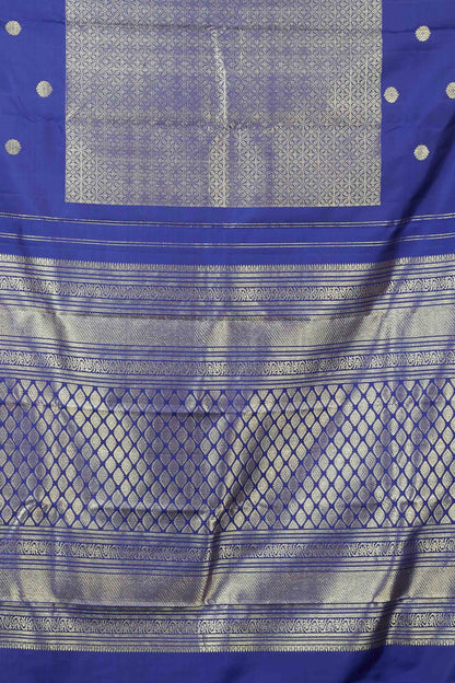 Blue fancy border silk saree