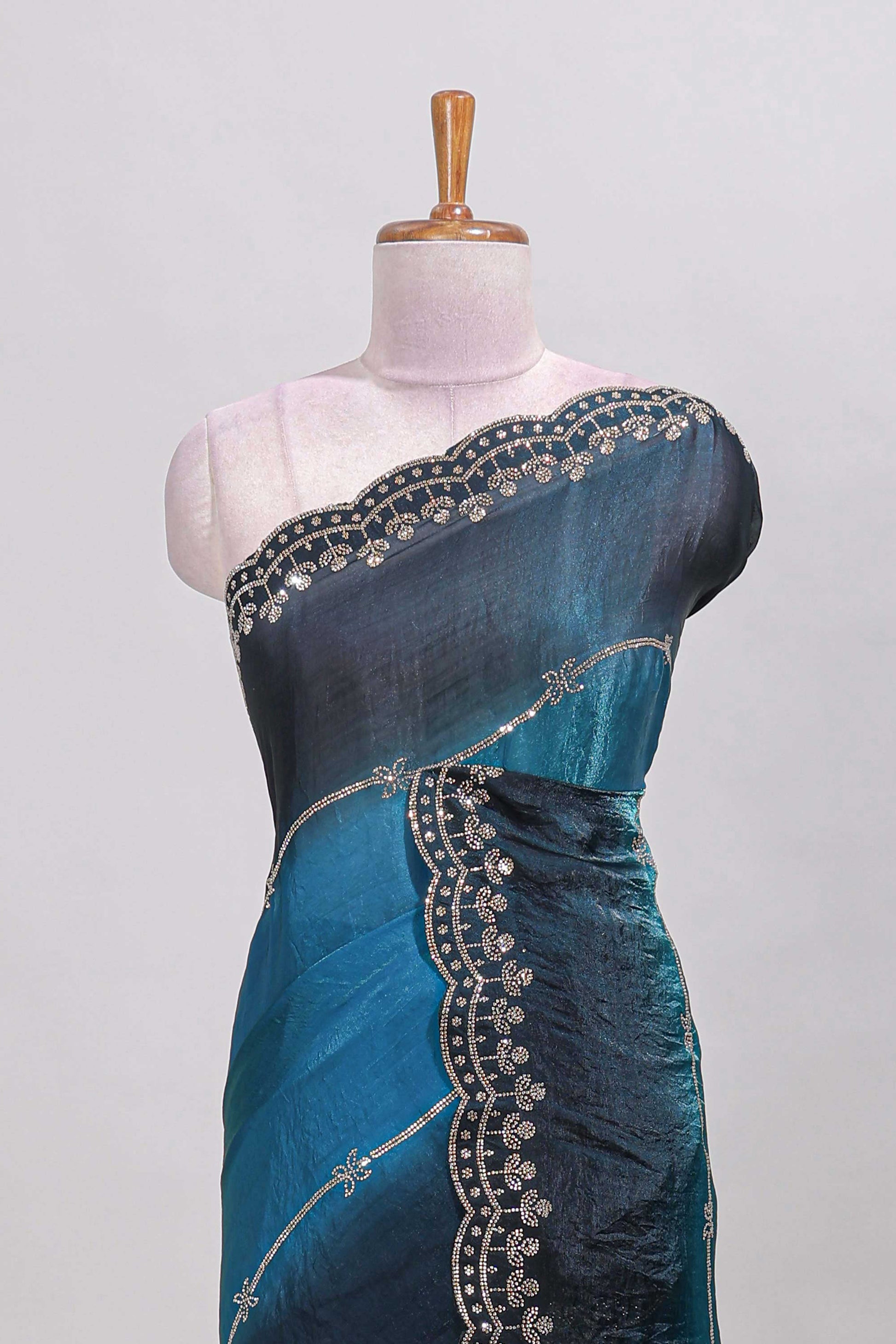 Blue festive party saree