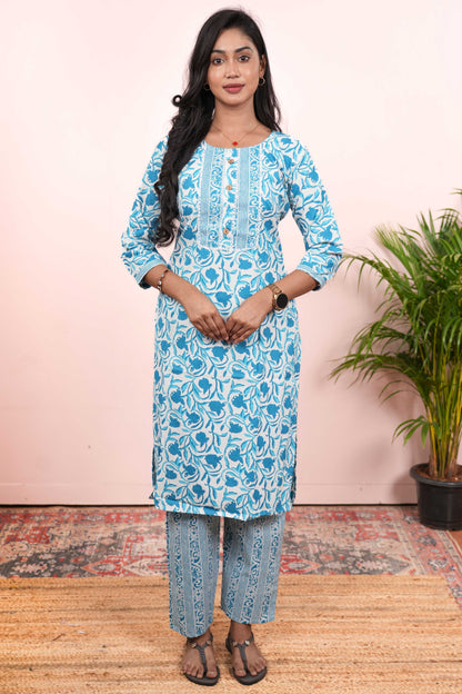 Blue festive printed outfit
