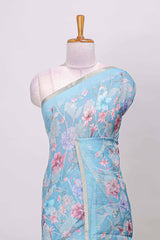 Blue festive printed saree