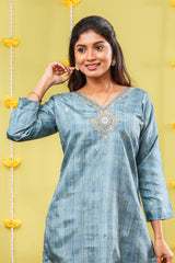 Blue festive suit with dupatta