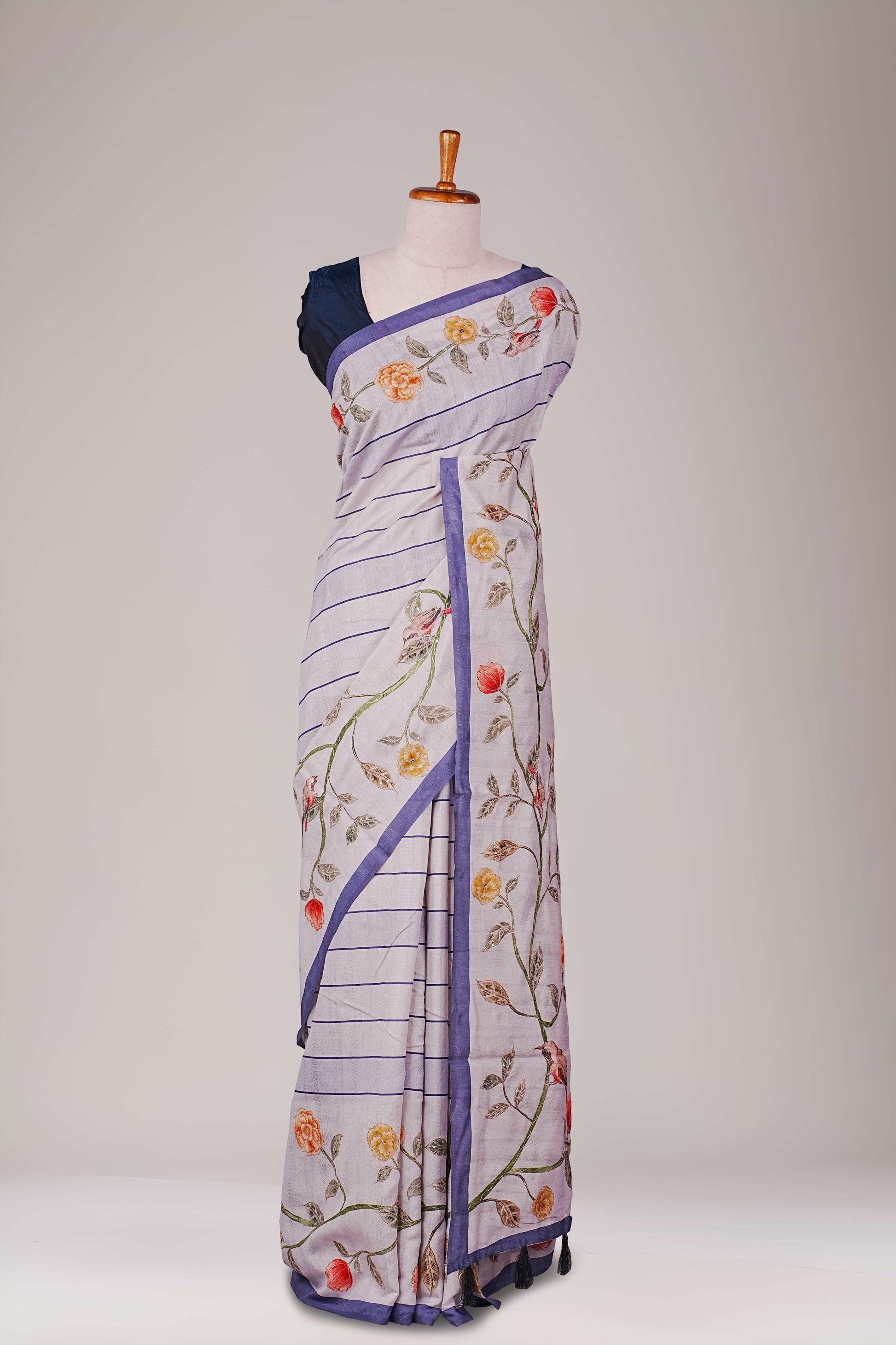 Blue floral Printed Sarees