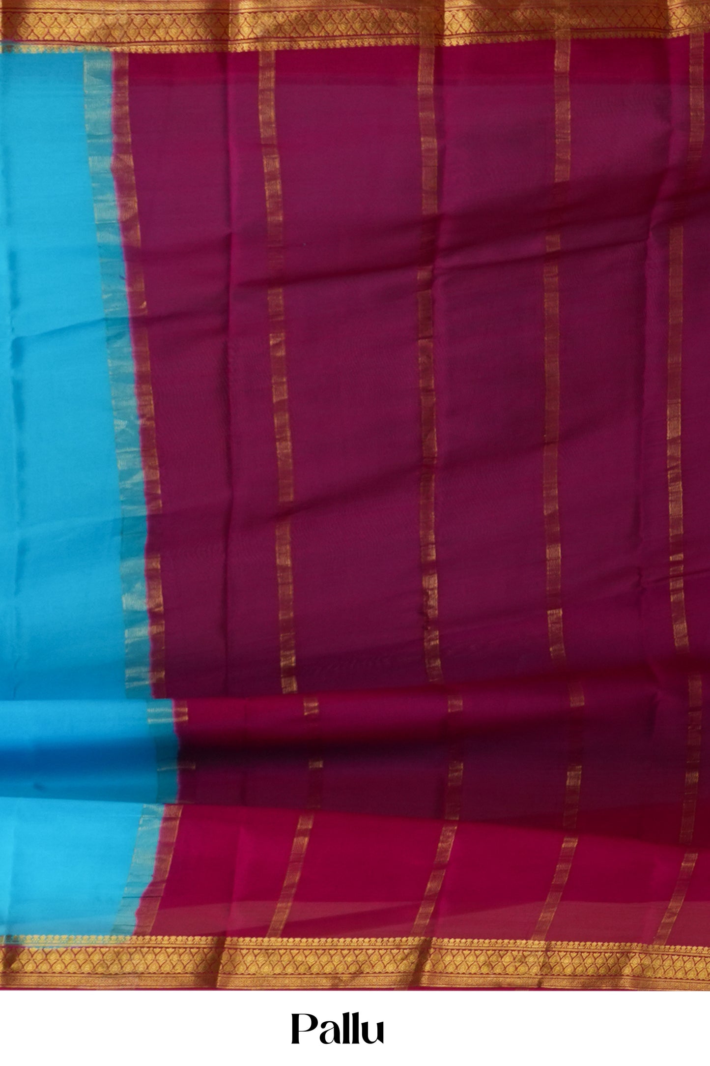 Blue gold zari saree