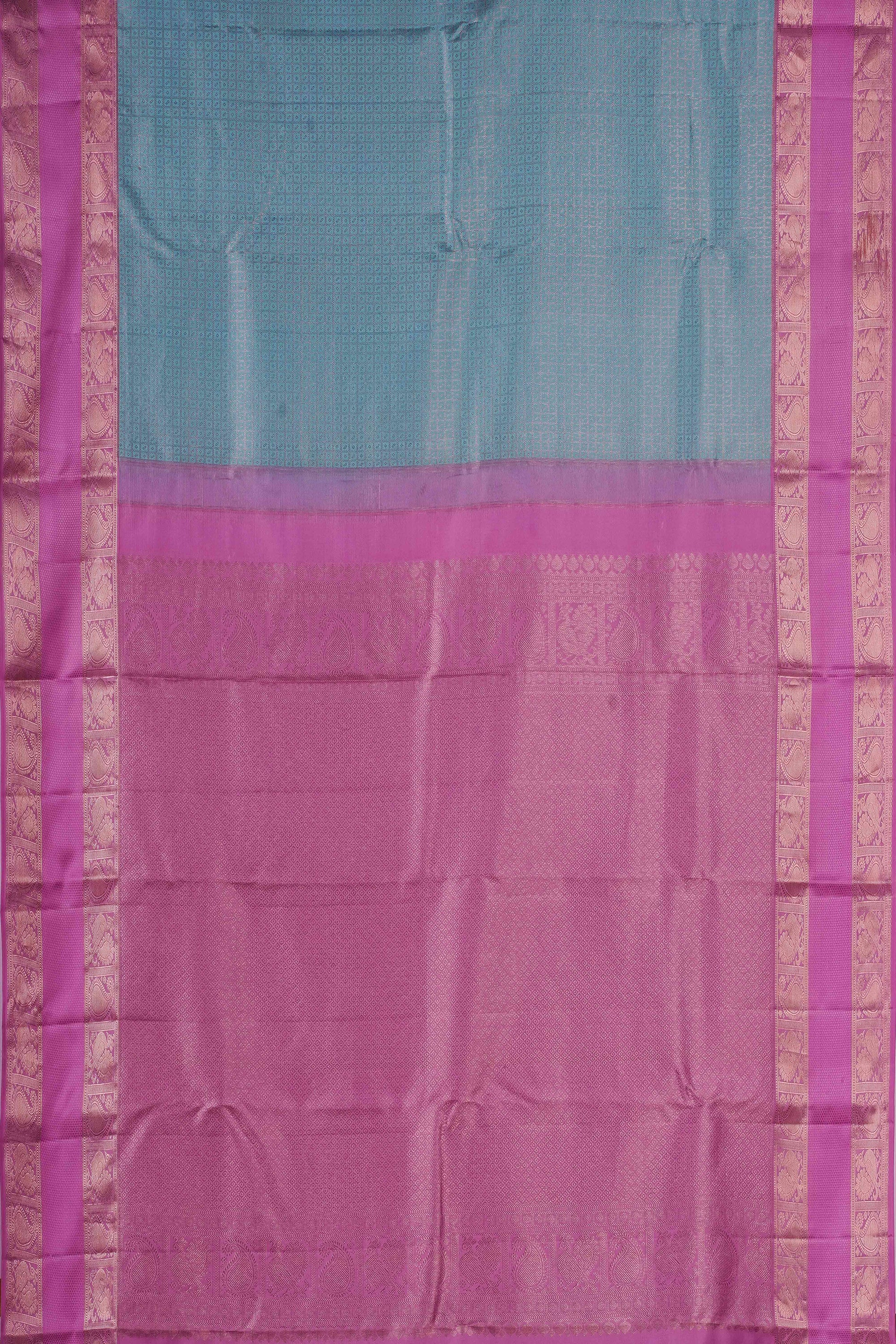 Blue jacquard woven silk saree