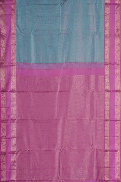 Blue jacquard woven silk saree