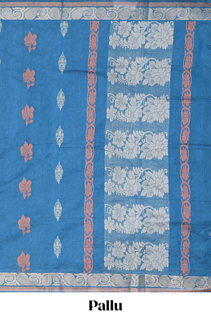  Blue kanchi cotton saree