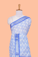 Blue linen cotton saree style