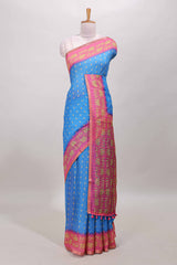  Blue linen cotton sarees 