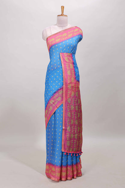  Blue linen cotton sarees 