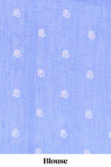 Blue linen cotton sarees lightweight design