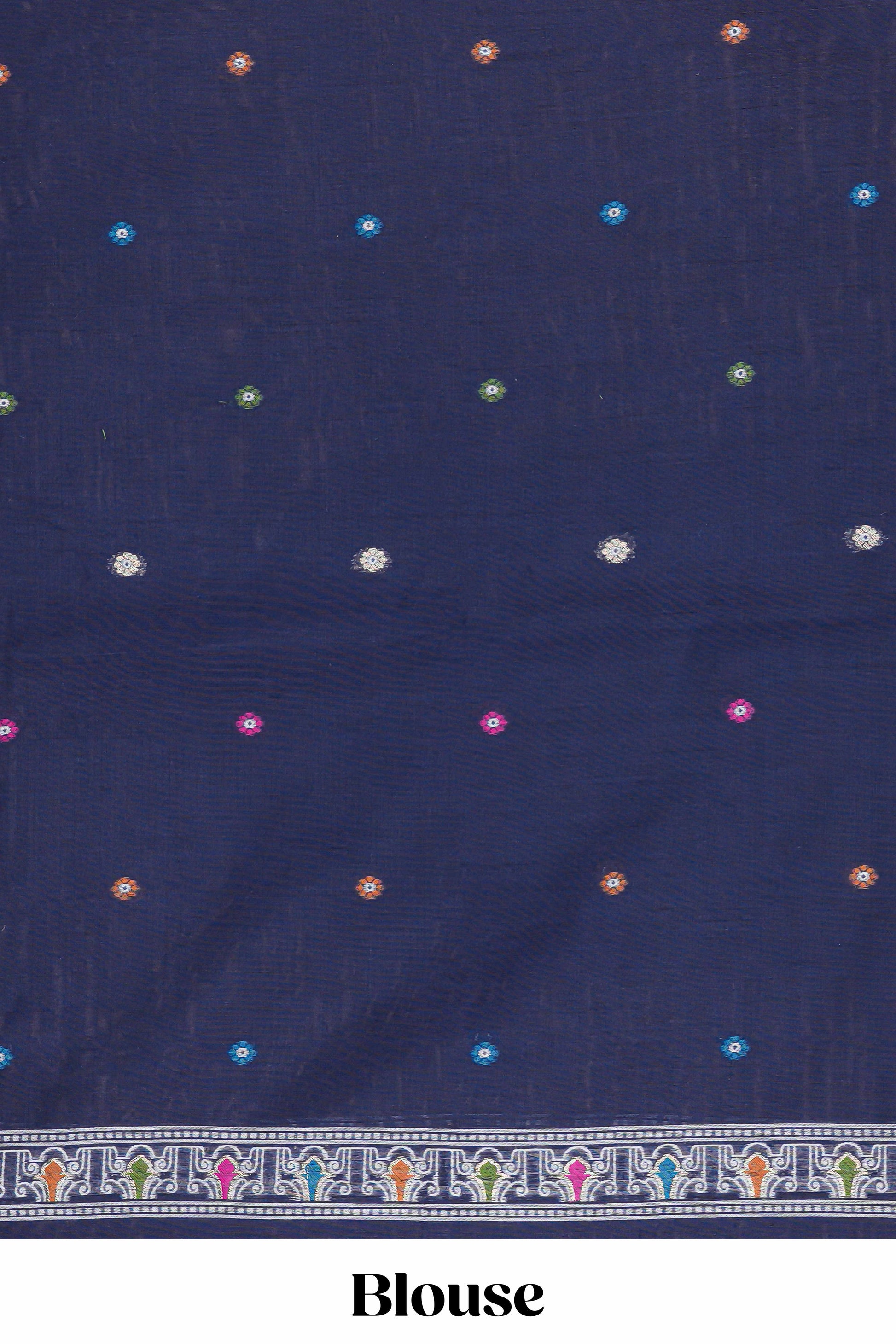 Blue munga cotton festive saree with blouse