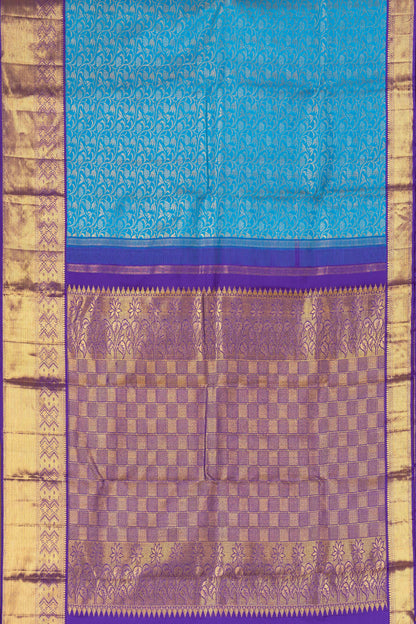 Blue purple pallu saree