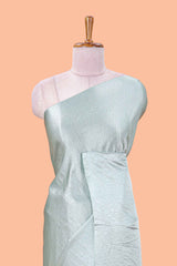Blue satin crepe elegant drape saree
