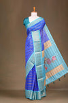Blue semi banarasi dola saree