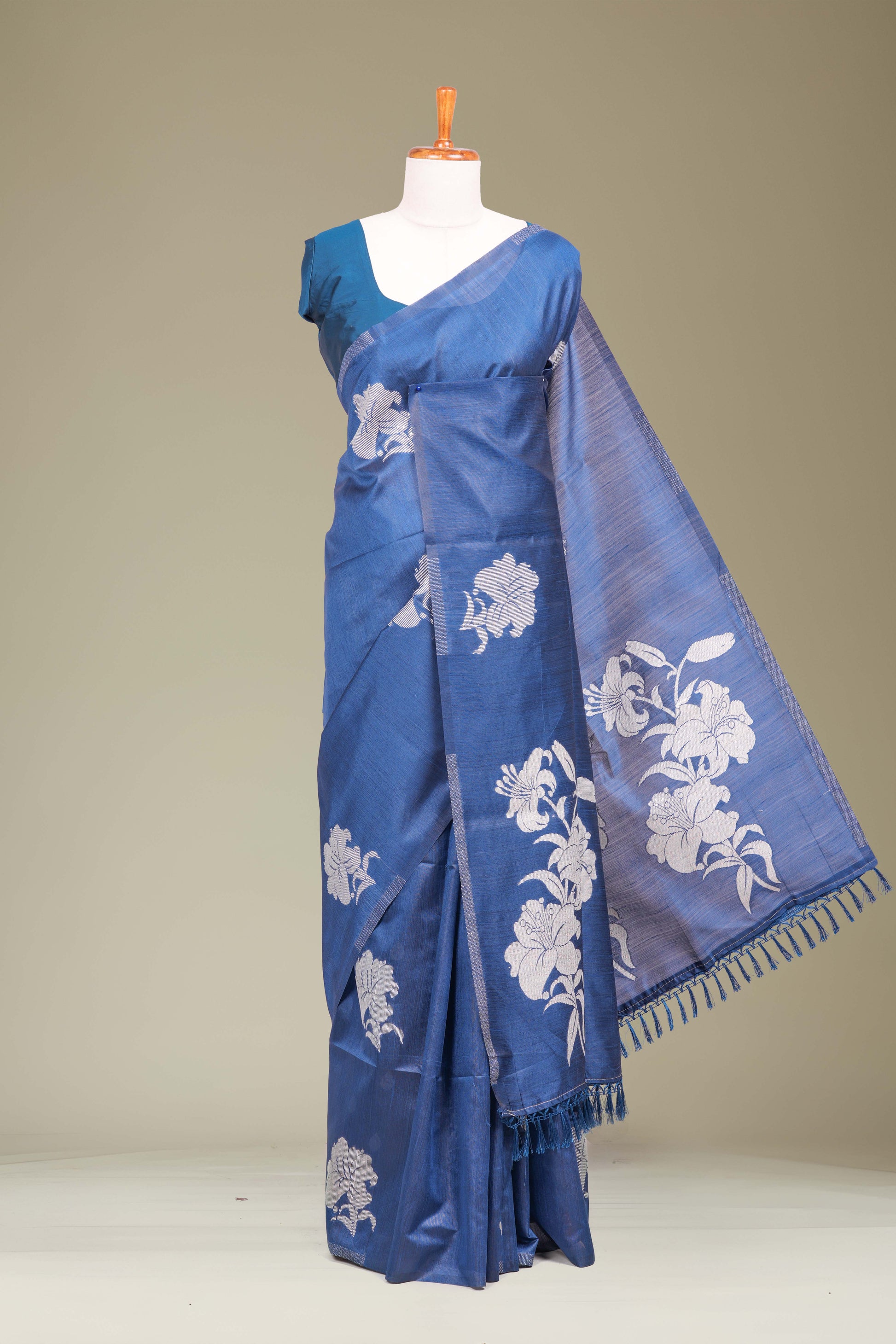 Blue semi tussar
