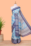 Blue silk dola fabric