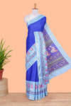 Blue silk drape saree