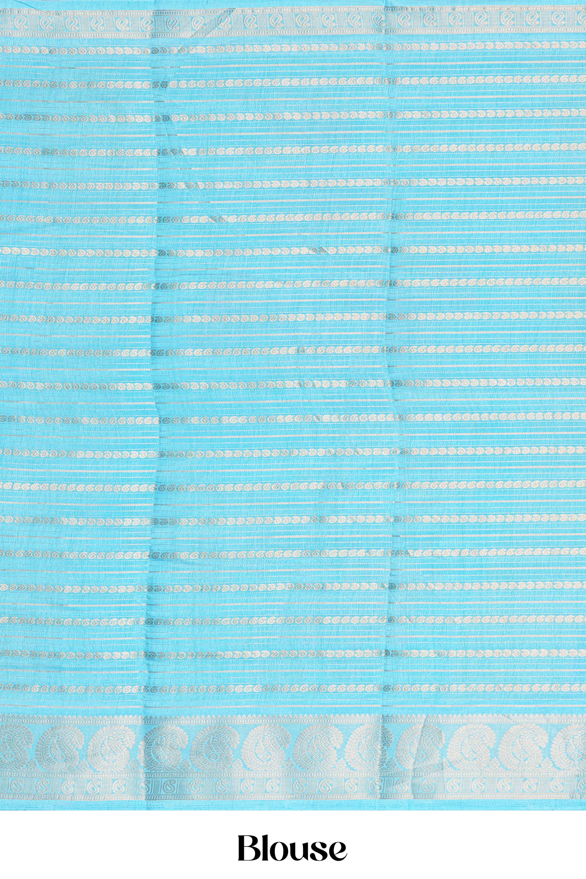 Blue silk festive saree