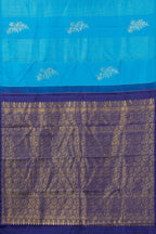 Blue silver butta silks saree