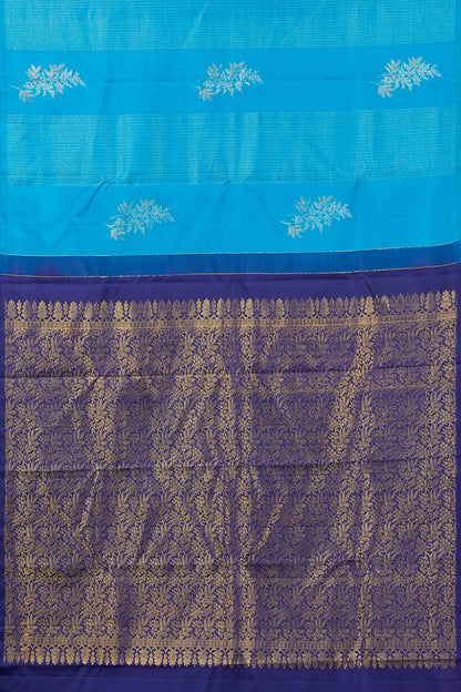 Blue silver butta silks saree