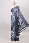 Blue smooth crepe fabric