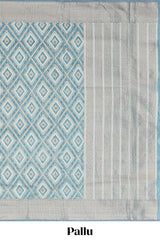  Blue striped pallu saree